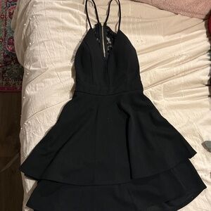 Little black open back formal dress